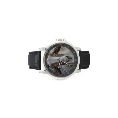 lamb Unisex Stainless Steel Leather Strap Watch(Model 202)
