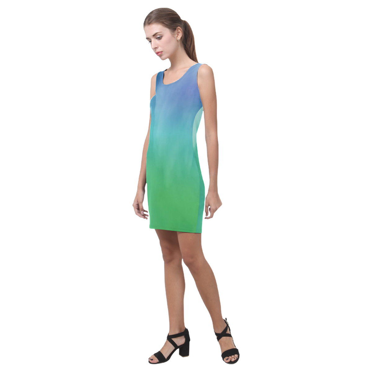 Abstract Watercolor B  by FeelGood Medea Vest Dress (Model D06)