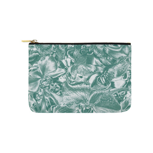 Shimmering floral damask, teal Carry-All Pouch 9.5''x6''