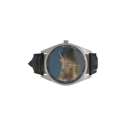 cloud Men's Casual Leather Strap Watch(Model 211)