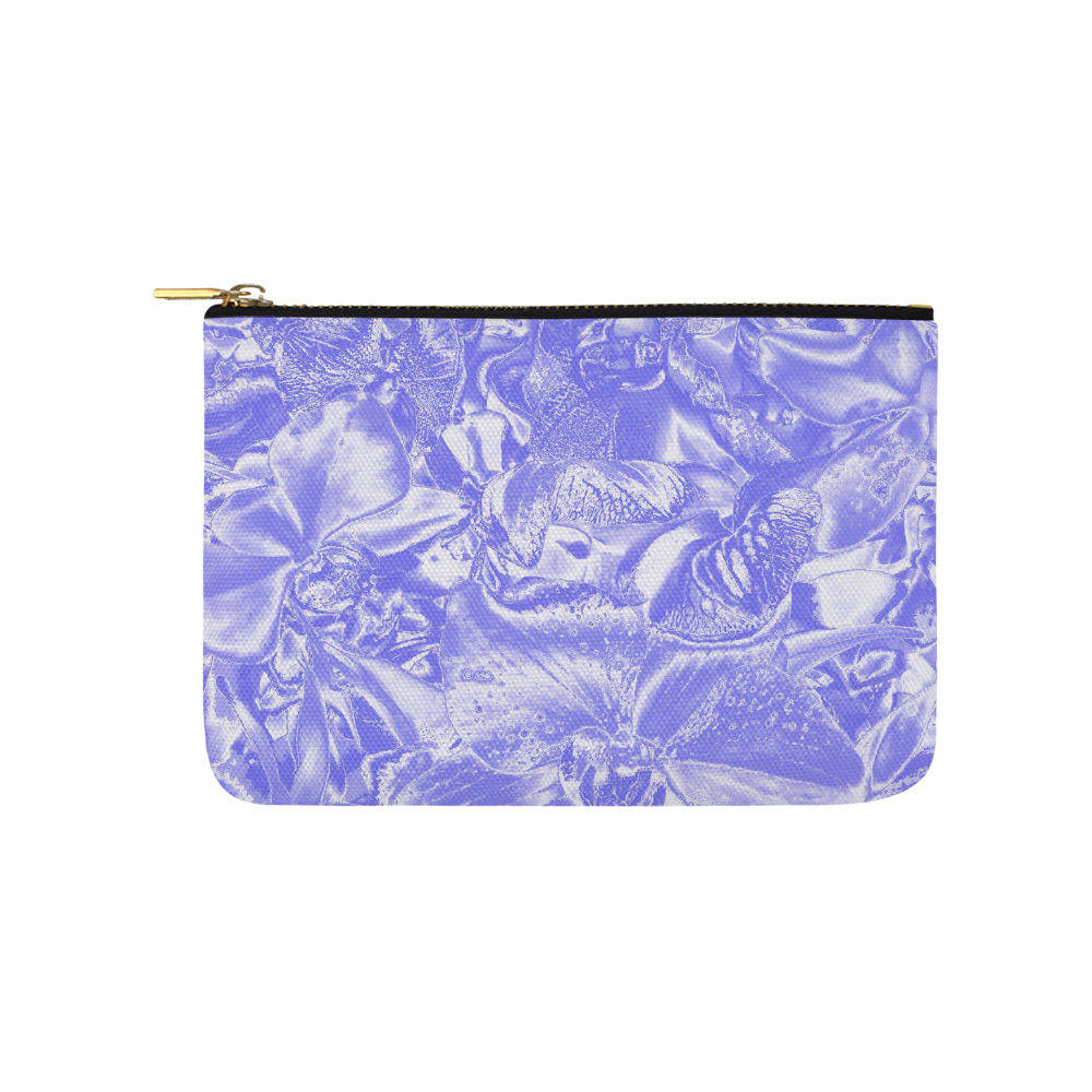 Shimmering floral damask,  blue Carry-All Pouch 9.5''x6''