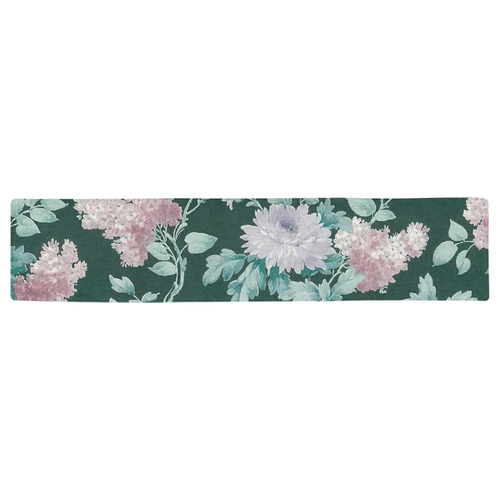 Vintage Floral Wallpaper Victorian Flowers Table Runner 16x72 inch