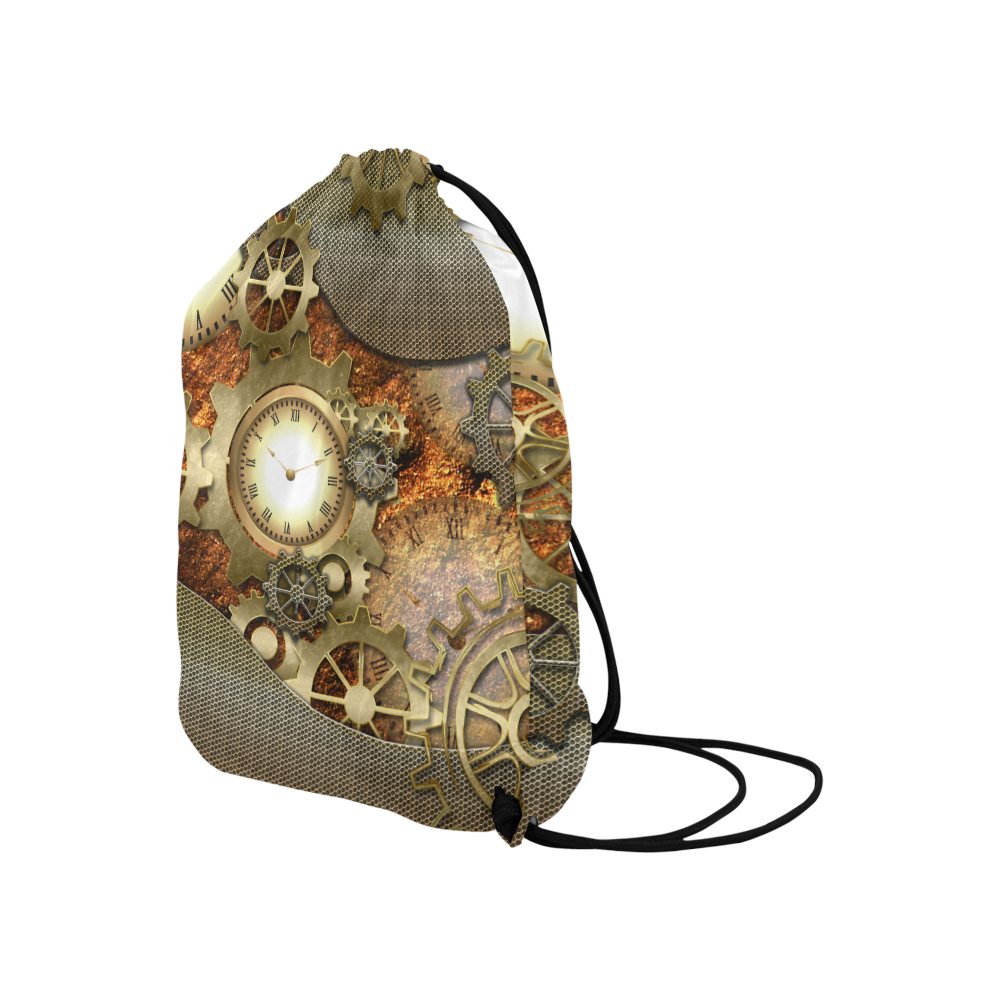 Steampunk in gold Large Drawstring Bag Model 1604 (Twin Sides)  16.5"(W) * 19.3"(H)