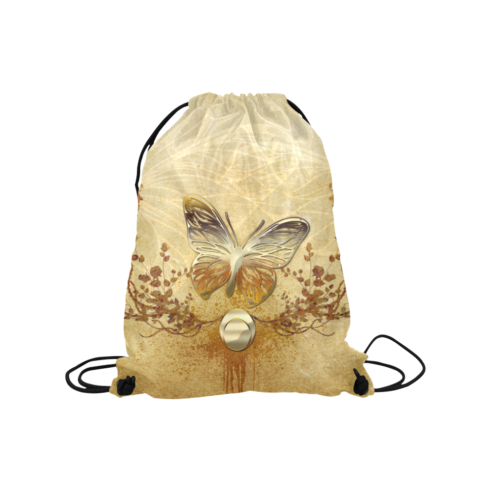 Wonderful golden butterflies Medium Drawstring Bag Model 1604 (Twin Sides) 13.8"(W) * 18.1"(H)