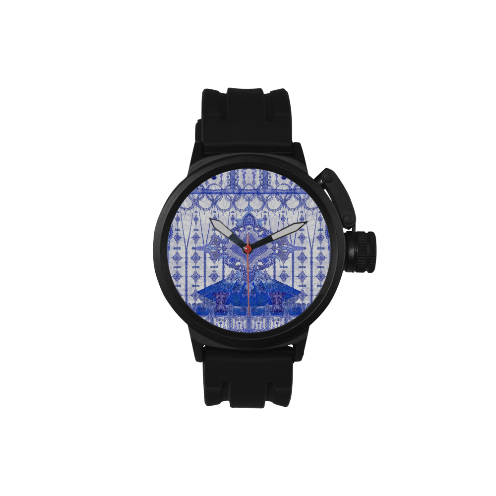 haute couture blue and white by Sandrine Kespi 2 Men's Sports Watch(Model 309)