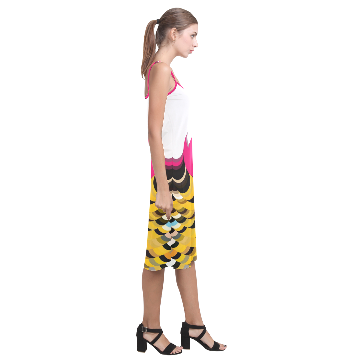 Pink Pattern by Artdream Alcestis Slip Dress (Model D05)