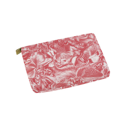 Shimmering floral damask pink Carry-All Pouch 9.5''x6''
