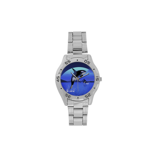 A Orca Whale Enjoy The Freedom Men's Stainless Steel Analog Watch(Model 108)