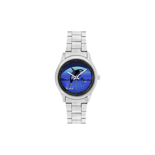 A Orca Whale Enjoy The Freedom Men's Stainless Steel Watch(Model 104)