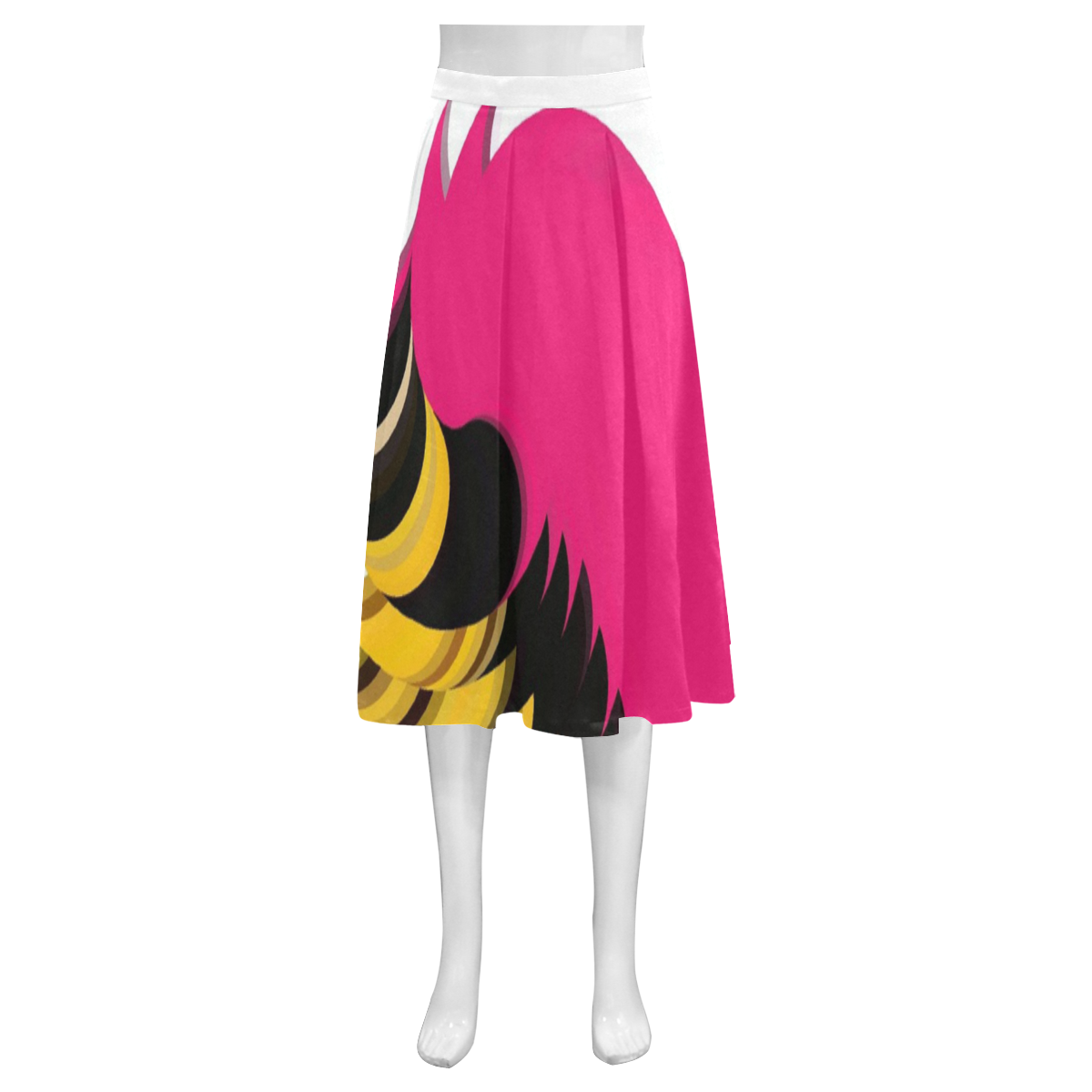 Pink Pattern by Artdream Mnemosyne Women's Crepe Skirt (Model D16)