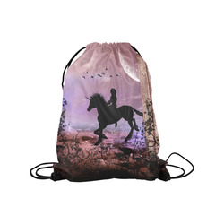 The unicorn with fairy Medium Drawstring Bag Model 1604 (Twin Sides) 13.8"(W) * 18.1"(H)