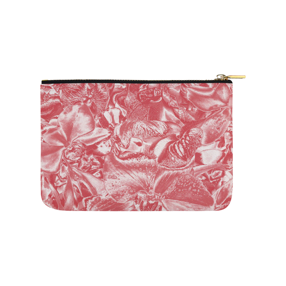 Shimmering floral damask pink Carry-All Pouch 9.5''x6''