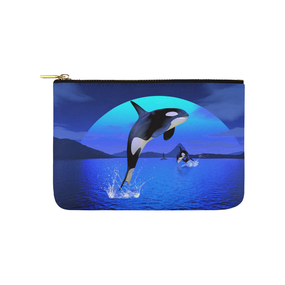 A Orca Whale Enjoy The Freedom Carry-All Pouch 9.5''x6''