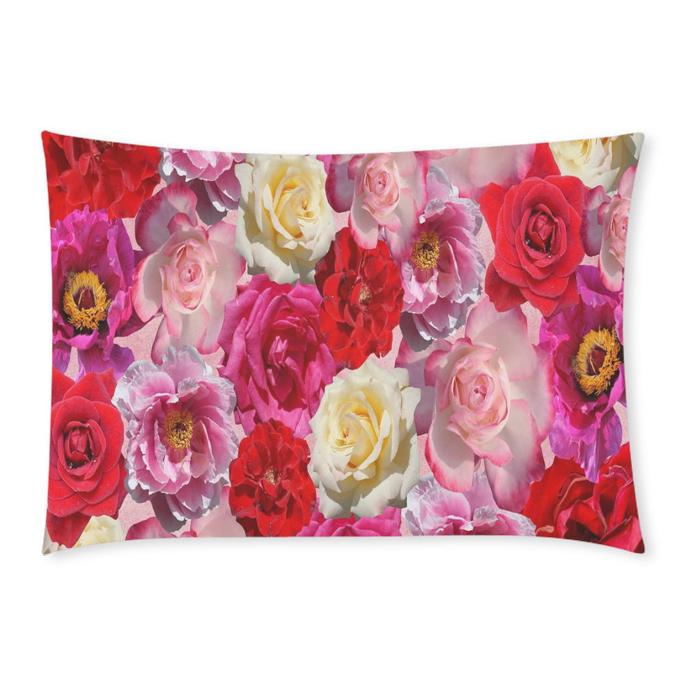 Bed Of Roses Custom Rectangle Pillow Case 20x30 (One Side)