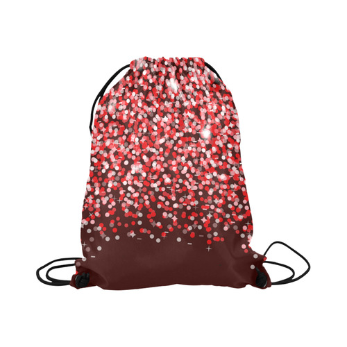 Red Glitter Large Drawstring Bag Model 1604 (Twin Sides)  16.5"(W) * 19.3"(H)