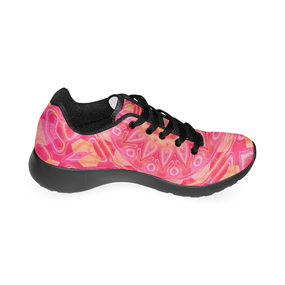 Pink Orange and Rose Abstract Floral Women’s Running Shoes (Model 020)