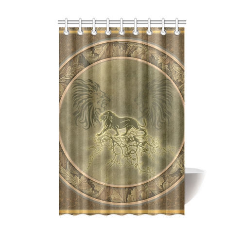 Lion with floral elements, vintage Shower Curtain 48"x72"