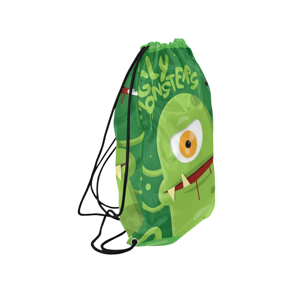 the Green Monster Small Drawstring Bag Model 1604 (Twin Sides) 11"(W) * 17.7"(H)