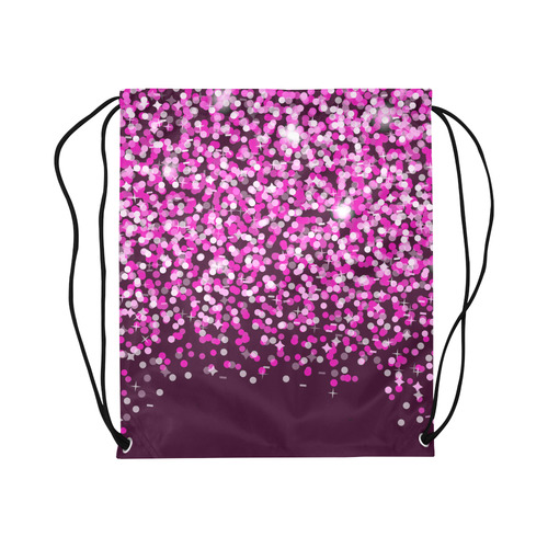 Pink Glitter Large Drawstring Bag Model 1604 (Twin Sides)  16.5"(W) * 19.3"(H)