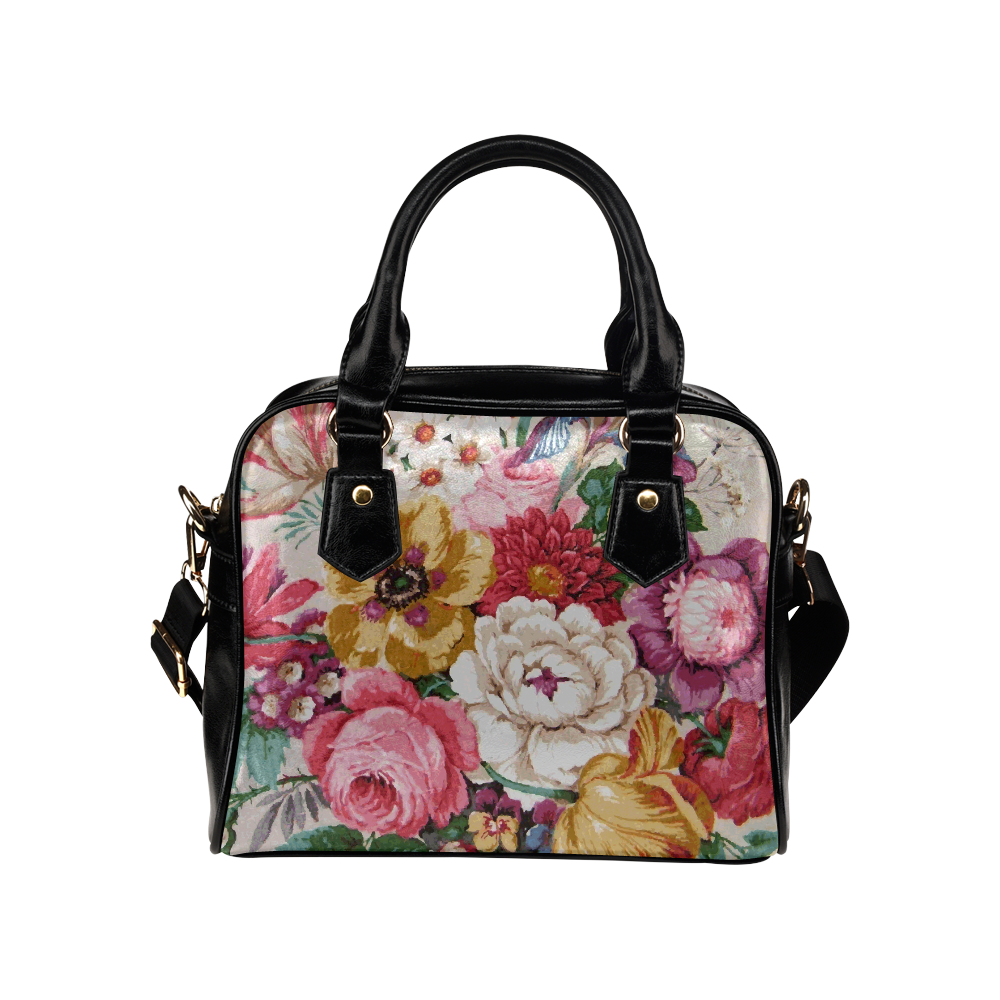 Vintage French Floral Wallpaper Pattern Shoulder Handbag (Model 1634 ...