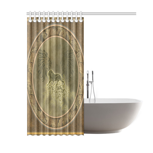 Lion with floral elements, vintage Shower Curtain 60"x72"