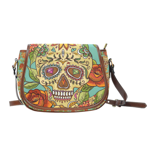 sugar skull pattern Saddle Bag/Small (Model 1649) Full Customization