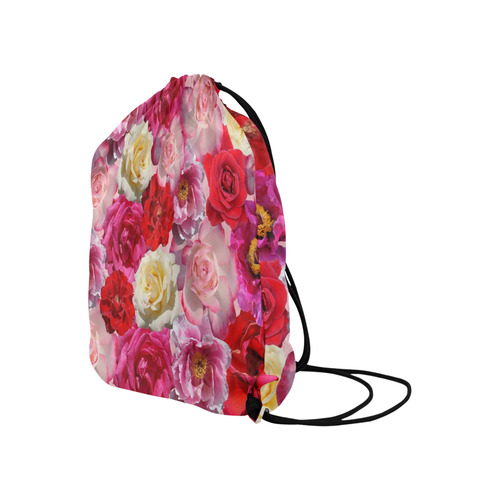 Bed Of Roses Large Drawstring Bag Model 1604 (Twin Sides)  16.5"(W) * 19.3"(H)