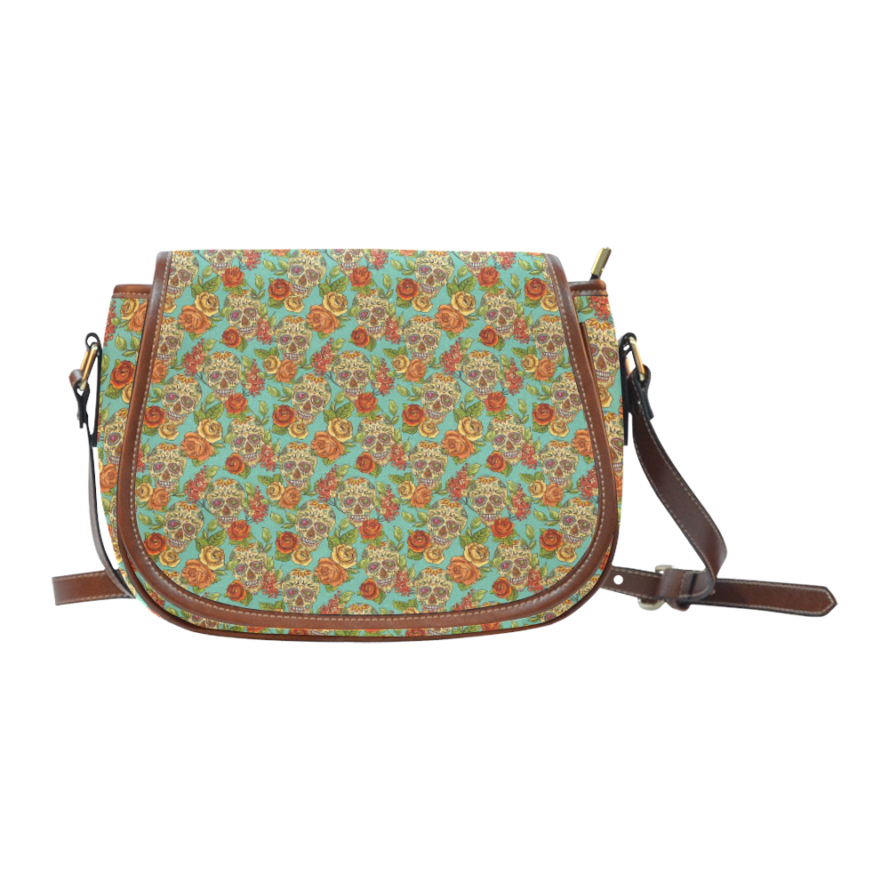 sugar skull pattern Saddle Bag/Small (Model 1649) Full Customization