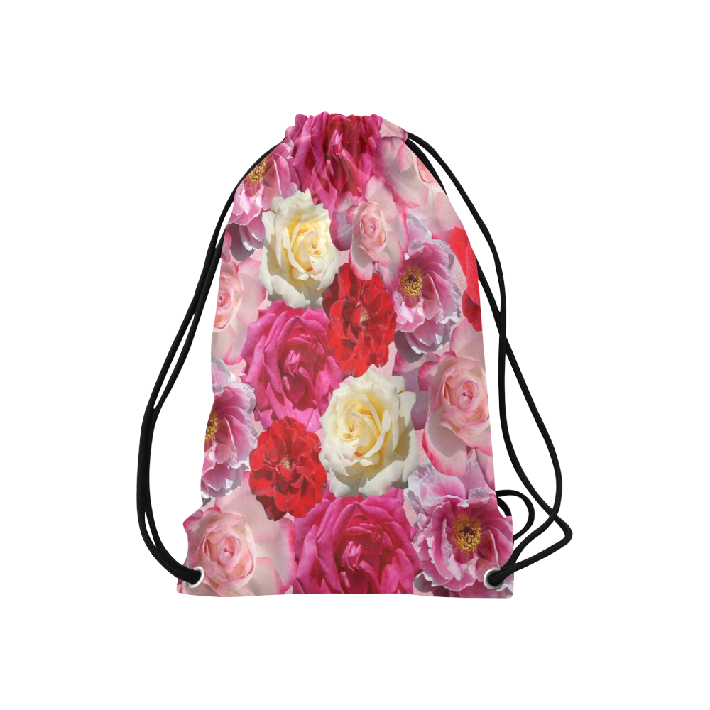 Bed Of Roses Small Drawstring Bag Model 1604 (Twin Sides) 11"(W) * 17.7"(H)