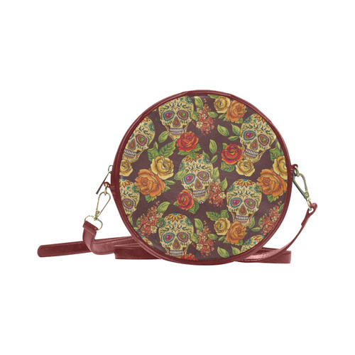 sugar skull pattern Round Sling Bag (Model 1647)
