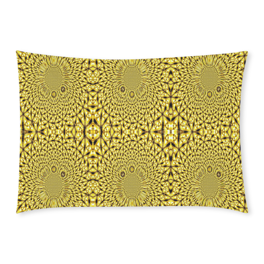 Golden Metallics Lights Kaleidoscope Mandala 1 Custom Rectangle Pillow Case 20x30 (One Side)