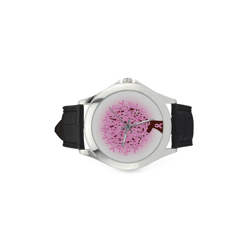 Tree Pink Women's Classic Leather Strap Watch(Model 203)