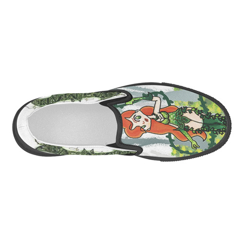 poison ivy Women's Slip-on Canvas Shoes (Model 019)