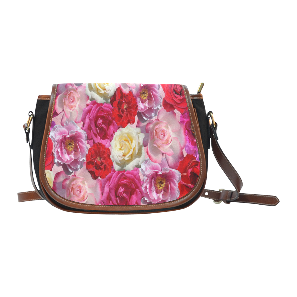 Bed Of Roses Saddle Bag/Small (Model 1649)(Flap Customization)