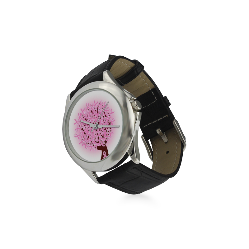Tree Pink Women's Classic Leather Strap Watch(Model 203)
