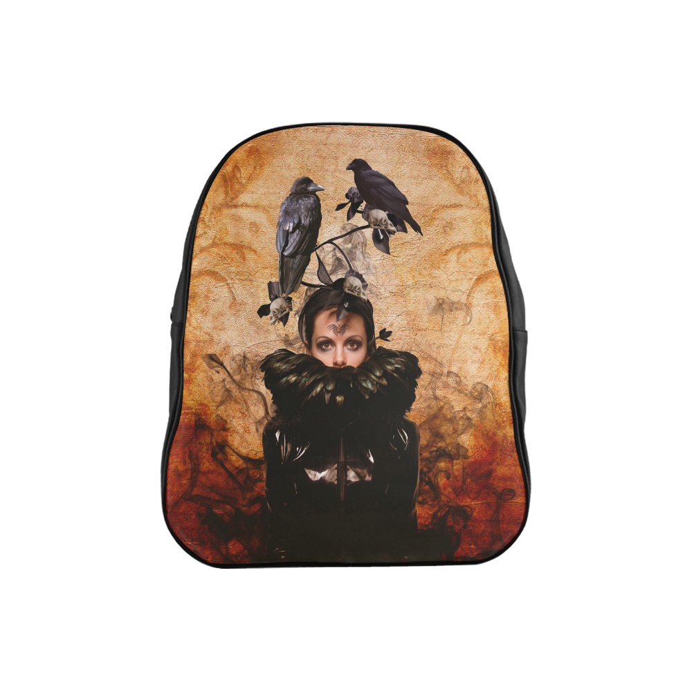 Crow Woman in Modern Times as Spirit Guide School Backpack (Model 1601 ...