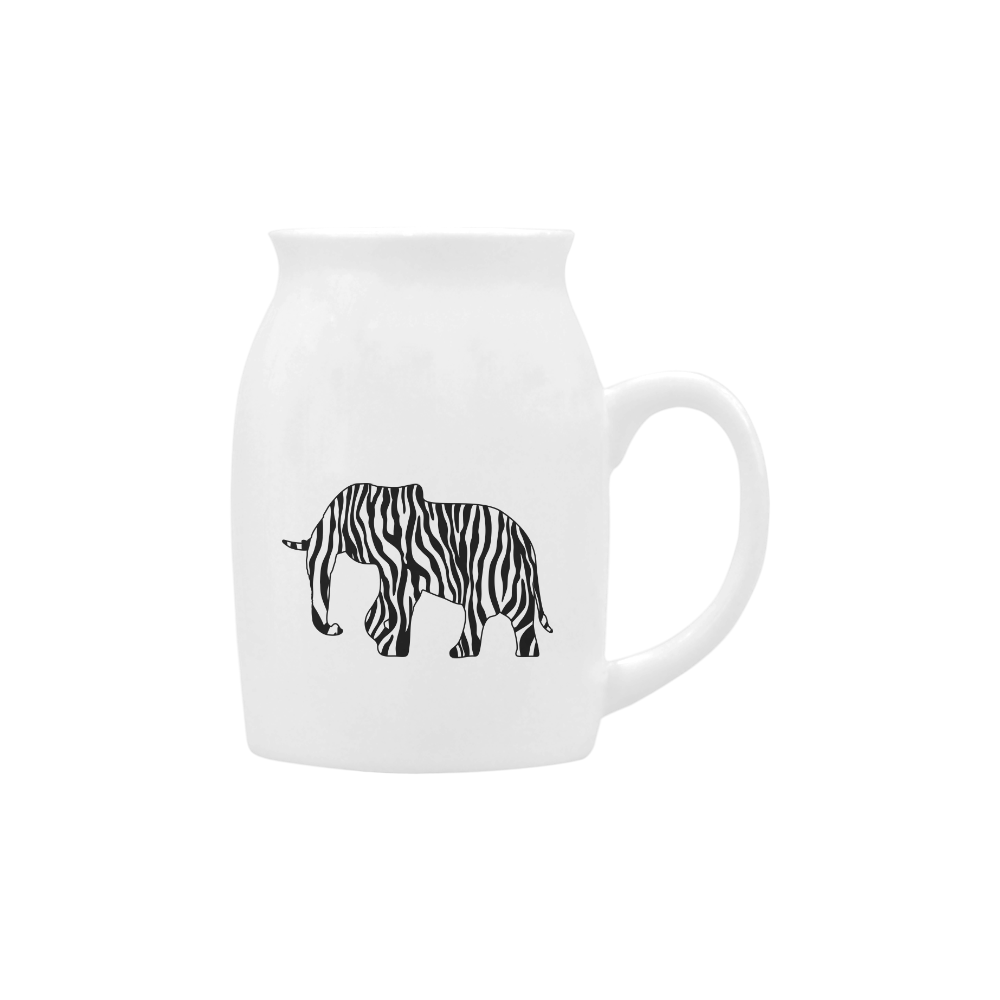 ZEBRAPHANT Elephant with Zebra Stripes black white Milk Cup (Small) 300ml
