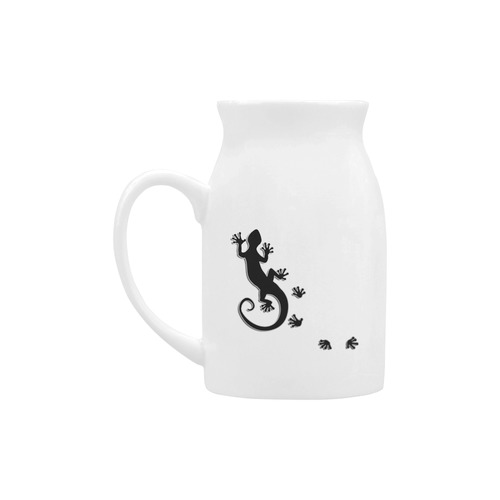 RUNNING GECKO with footsteps black Milk Cup (Large) 450ml