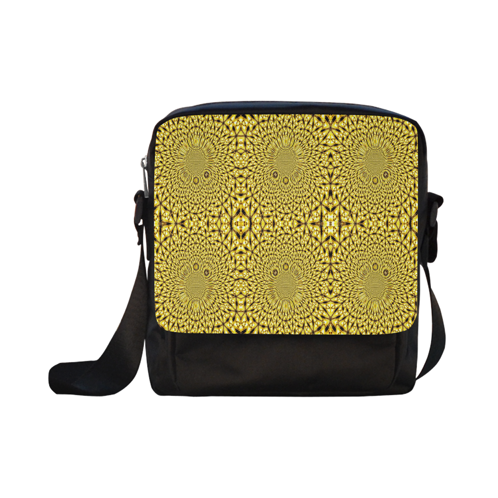 Golden Metallics Lights Kaleidoscope Mandala 1 Crossbody Nylon Bags (Model 1633)