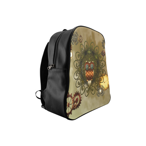 Steampunk cute owl School Backpack (Model 1601)(Small)