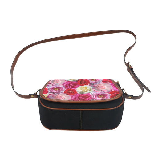 Bed Of Roses Saddle Bag/Small (Model 1649)(Flap Customization)