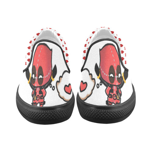 Deadpool Women's Unusual Slip-on Canvas Shoes (Model 019)