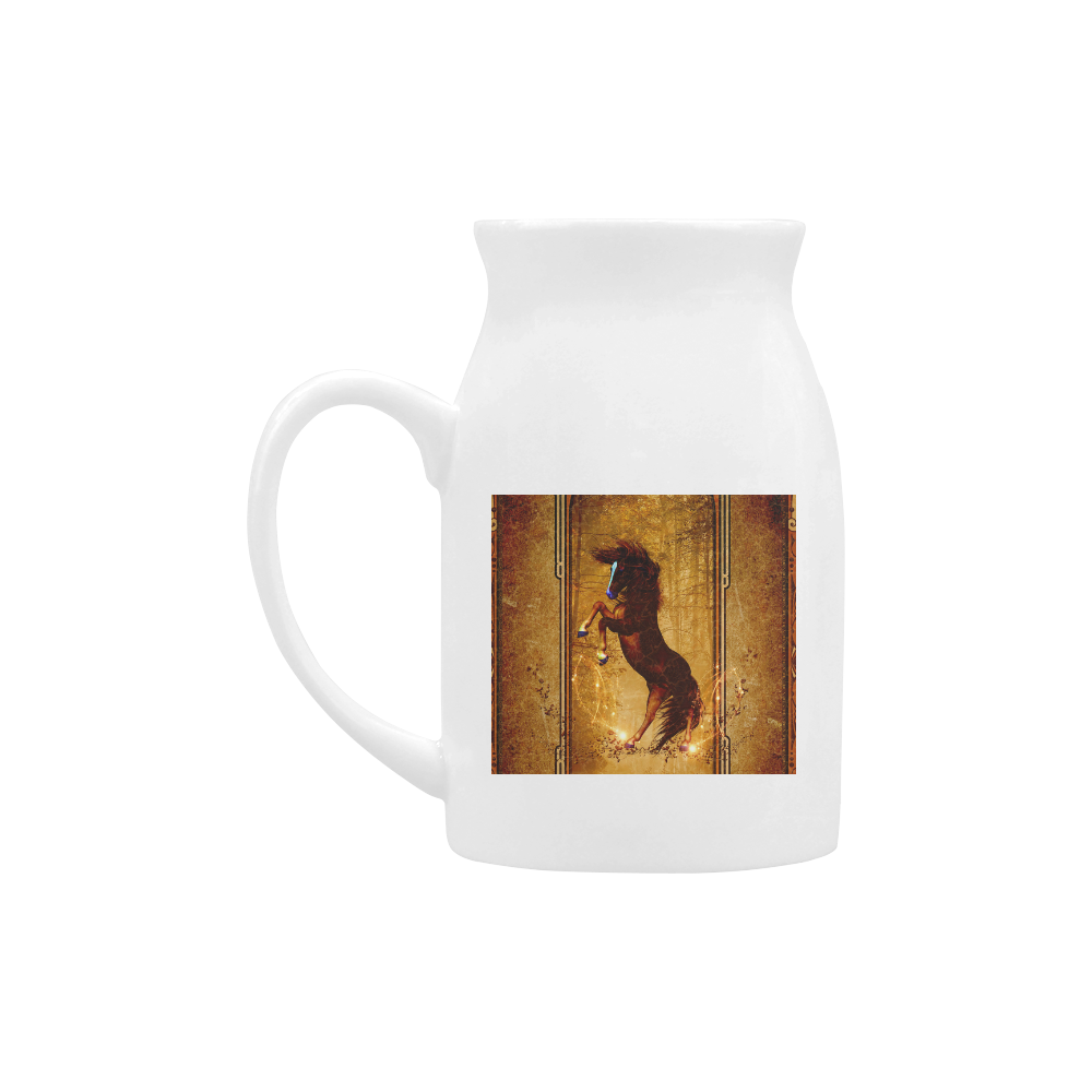 Awesome horse, vintage background Milk Cup (Large) 450ml