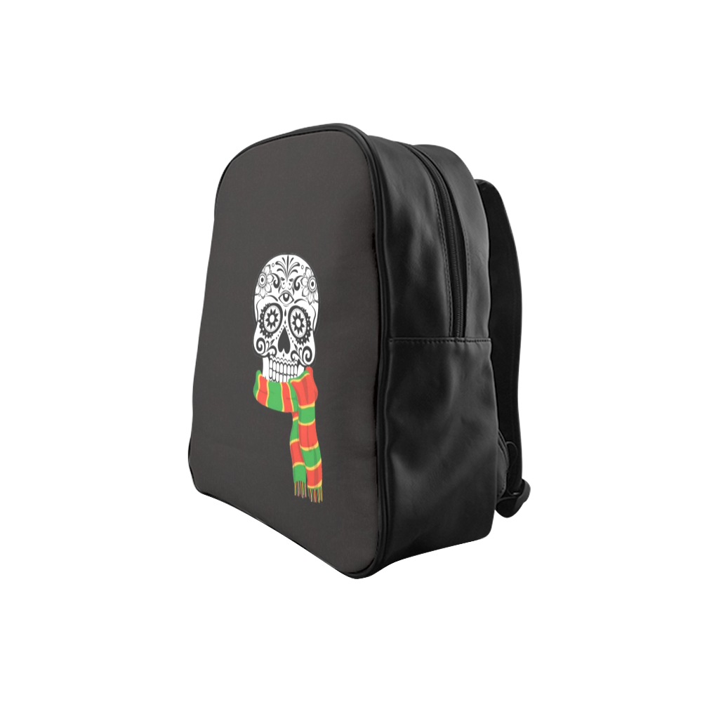funny skull with scarf School Backpack (Model 1601)(Small)