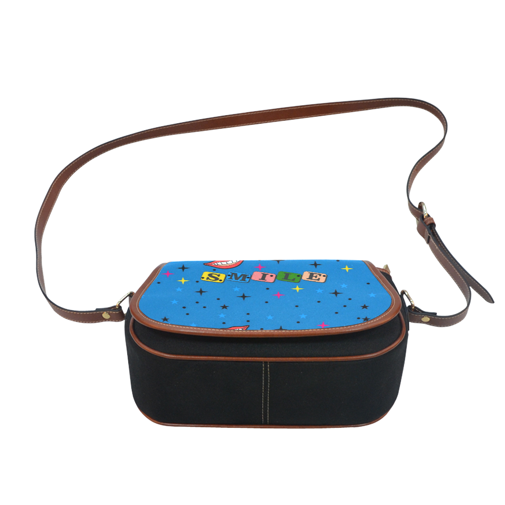 Smile by Popart Lover Saddle Bag/Small (Model 1649)(Flap Customization)