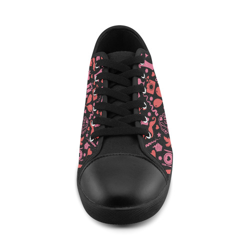 Pink Love Canvas Shoes for Women/Large Size (Model 016)