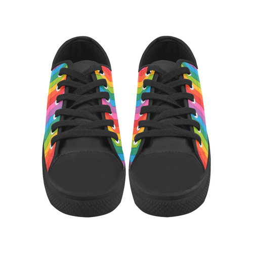 Woven Rainbow Aquila Microfiber Leather Women's Shoes (Model 031)