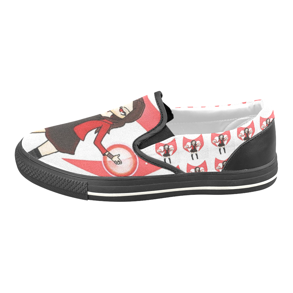 Scaelet Witch Women's Unusual Slip-on Canvas Shoes (Model 019)