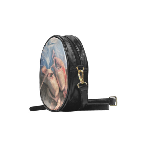 Painting ballet ballerina shoes and jersey tutu Round Sling Bag (Model 1647)