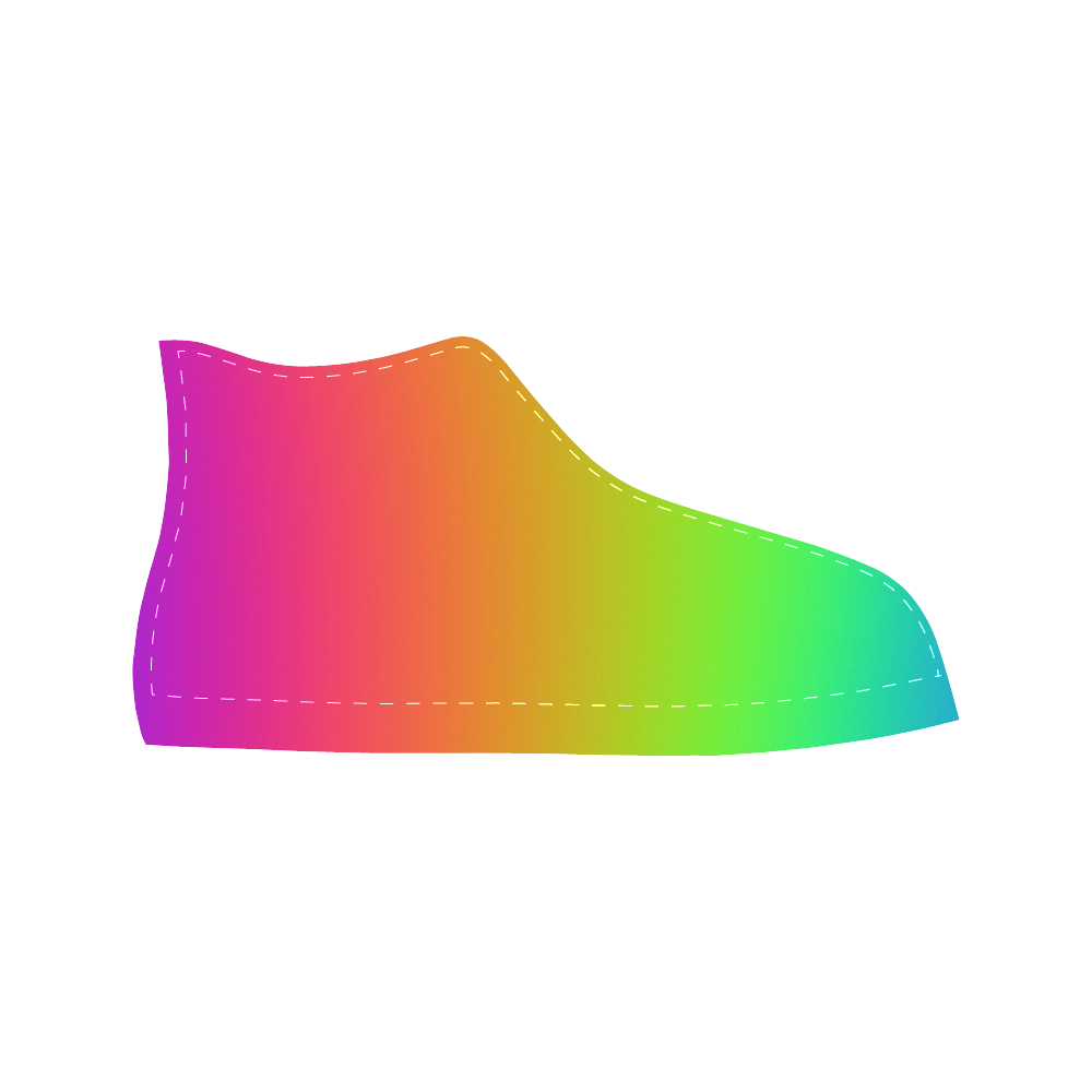 Love the Rainbow Aquila High Top Microfiber Leather Women's Shoes (Model 032)